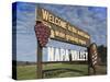 Welcome to Napa Valley Sign, Napa, Napa Valley Wine Country, Northern California, Usa-Walter Bibikow-Stretched Canvas