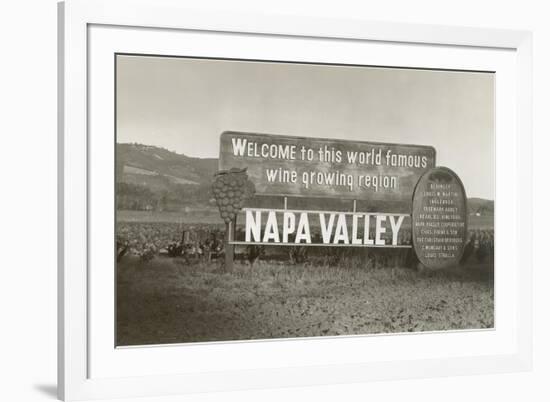 Welcome to Napa Valley sign-null-Framed Premium Giclee Print