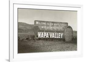 Welcome to Napa Valley sign-null-Framed Premium Giclee Print