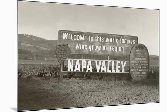 Welcome to Napa Valley sign-null-Mounted Premium Giclee Print