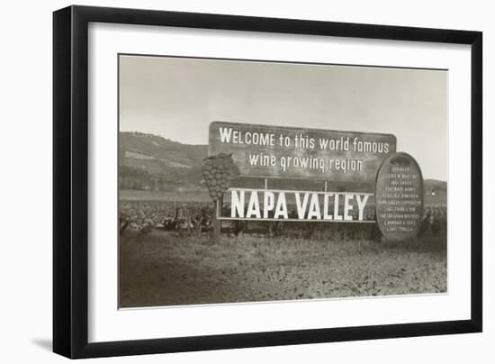 Welcome to Napa Valley sign-null-Framed Art Print