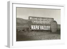 Welcome to Napa Valley sign-null-Framed Art Print