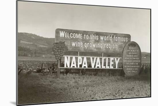 Welcome to Napa Valley sign-null-Mounted Art Print