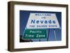 Welcome to Nevada - the Silver State Road Sign and Pacific Time Zone Sign-Joseph Sohm-Framed Photographic Print