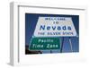 Welcome to Nevada - the Silver State Road Sign and Pacific Time Zone Sign-Joseph Sohm-Framed Photographic Print