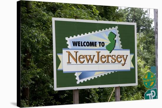 Welcome to New Jersey Sign-Paul Souders-Stretched Canvas