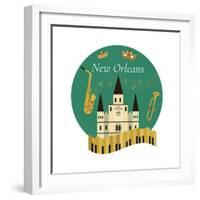 Welcome to New Orleans - St Louis Cathedral-danceyourlife-Framed Art Print