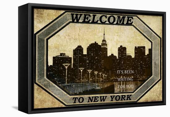 Welcome To New York-null-Framed Stretched Canvas