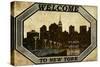 Welcome To New York-null-Stretched Canvas