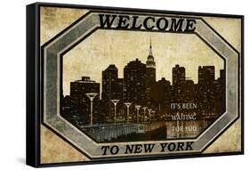 Welcome To New York-null-Framed Stretched Canvas