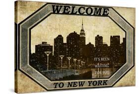 Welcome To New York-null-Stretched Canvas