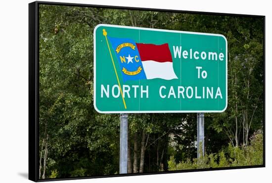 Welcome to North Carolina Sign-Paul Souders-Framed Stretched Canvas