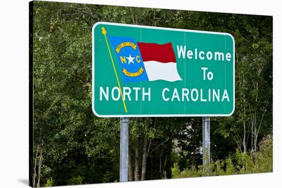 Welcome to North Carolina Sign-Paul Souders-Stretched Canvas