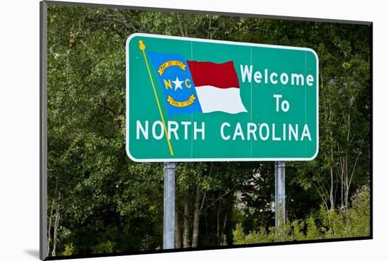 Welcome to North Carolina Sign-Paul Souders-Mounted Photographic Print