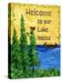 Welcome to our Lake House-sylvia pimental-Stretched Canvas