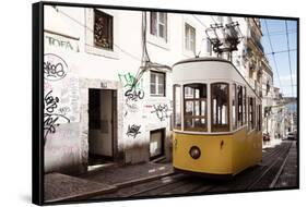 Welcome to Portugal Collection - Bica Elevator Yellow Tram in Lisbon II-Philippe Hugonnard-Framed Stretched Canvas
