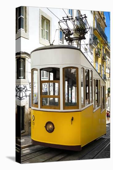 Welcome to Portugal Collection - Bica Elevator Yellow Tram in Lisbon III-Philippe Hugonnard-Stretched Canvas