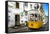 Welcome to Portugal Collection - Bica Elevator Yellow Tram in Lisbon-Philippe Hugonnard-Framed Stretched Canvas