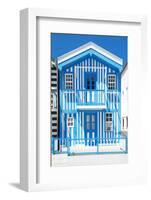 Welcome to Portugal Collection - Blue Striped House - Costa Nova-Philippe Hugonnard-Framed Photographic Print