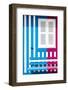 Welcome to Portugal Collection - Colorful Facade with Blue and Deep Pink Stripes-Philippe Hugonnard-Framed Photographic Print