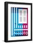 Welcome to Portugal Collection - Colorful Facade with Blue and Deep Pink Stripes-Philippe Hugonnard-Framed Photographic Print