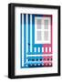 Welcome to Portugal Collection - Colorful Facade with Blue and Pink Stripes-Philippe Hugonnard-Framed Photographic Print
