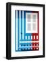 Welcome to Portugal Collection - Colorful Facade with Blue and Red Stripes-Philippe Hugonnard-Framed Photographic Print