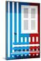 Welcome to Portugal Collection - Colorful Facade with Blue and Red Stripes-Philippe Hugonnard-Mounted Photographic Print