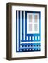 Welcome to Portugal Collection - Colorful Facade with Blue Marine and Blue Stripes-Philippe Hugonnard-Framed Photographic Print