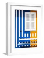 Welcome to Portugal Collection - Colorful Facade with Blue Marine and Orange Stripes-Philippe Hugonnard-Framed Photographic Print