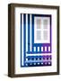 Welcome to Portugal Collection - Colorful Facade with Blue Marine and Purple Stripes-Philippe Hugonnard-Framed Photographic Print