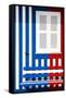 Welcome to Portugal Collection - Colorful Facade with Blue Marine and Red Stripes-Philippe Hugonnard-Framed Stretched Canvas