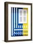 Welcome to Portugal Collection - Colorful Facade with Blue Marine and Yellow Stripes-Philippe Hugonnard-Framed Photographic Print