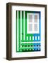 Welcome to Portugal Collection - Colorful Facade with Green and Blue Stripes-Philippe Hugonnard-Framed Photographic Print