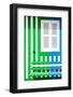 Welcome to Portugal Collection - Colorful Facade with Green and Blue Stripes-Philippe Hugonnard-Framed Photographic Print