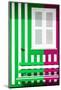 Welcome to Portugal Collection - Colorful Facade with Green and Deep Pink Stripes-Philippe Hugonnard-Mounted Photographic Print