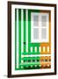 Welcome to Portugal Collection - Colorful Facade with Green and Orange Stripes-Philippe Hugonnard-Framed Photographic Print