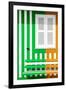 Welcome to Portugal Collection - Colorful Facade with Green and Orange Stripes-Philippe Hugonnard-Framed Photographic Print