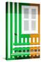 Welcome to Portugal Collection - Colorful Facade with Green and Orange Stripes-Philippe Hugonnard-Stretched Canvas