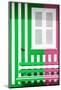 Welcome to Portugal Collection - Colorful Facade with Green and Pink Stripes-Philippe Hugonnard-Mounted Photographic Print