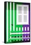 Welcome to Portugal Collection - Colorful Facade with Green and Purple Stripes-Philippe Hugonnard-Framed Stretched Canvas