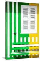 Welcome to Portugal Collection - Colorful Facade with Green and Yellow Stripes-Philippe Hugonnard-Stretched Canvas