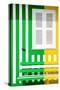 Welcome to Portugal Collection - Colorful Facade with Green and Yellow Stripes-Philippe Hugonnard-Stretched Canvas