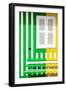 Welcome to Portugal Collection - Colorful Facade with Green and Yellow Stripes-Philippe Hugonnard-Framed Photographic Print