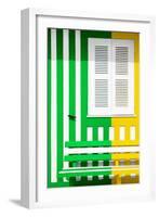 Welcome to Portugal Collection - Colorful Facade with Green and Yellow Stripes-Philippe Hugonnard-Framed Photographic Print