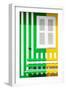 Welcome to Portugal Collection - Colorful Facade with Green and Yellow Stripes-Philippe Hugonnard-Framed Photographic Print