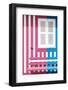 Welcome to Portugal Collection - Colorful Facade with Pink and Blue Stripes-Philippe Hugonnard-Framed Photographic Print