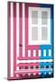 Welcome to Portugal Collection - Colorful Facade with Pink and Blue Stripes-Philippe Hugonnard-Mounted Photographic Print