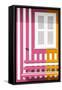 Welcome to Portugal Collection - Colorful Facade with Pink and Orange Stripes-Philippe Hugonnard-Framed Stretched Canvas