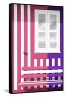Welcome to Portugal Collection - Colorful Facade with Pink and Purple Stripes-Philippe Hugonnard-Framed Stretched Canvas